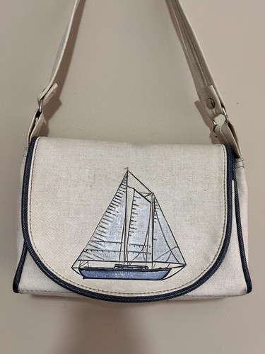 Vintage white leather sail - vintage,