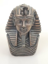 Cold Cast Bronze Resin Tutankhamun bust, Pharoah, Signed, Veronese, 2000