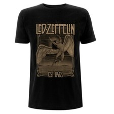 Led Zeppelin T Shirt Faded Falling Officially Licensed Black Rock Band Tee