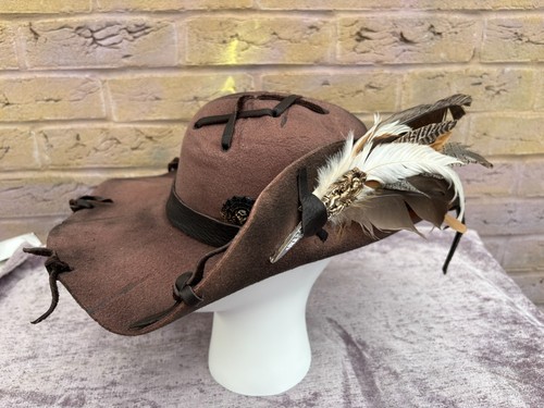 Brown distressed pirate hat - distressed,