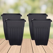 4 Large Tall Black Planters