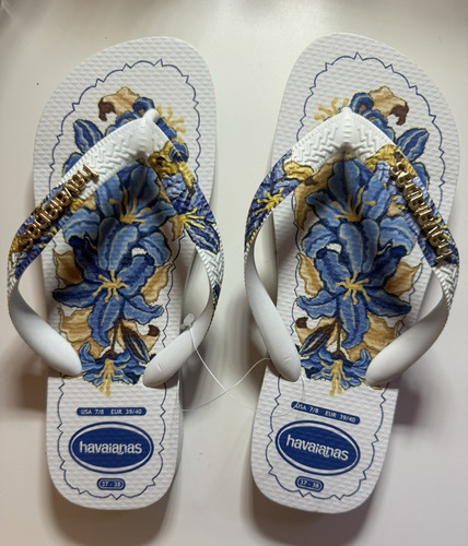 Havaianas womens white blue - havaianas, white/blue