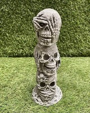 Concrete skull tower ornament - concrete,