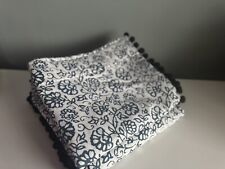 Long Custom Made Lined Curtains With IKEA Mjolkort Fabric Pom Poms To Lead Edge