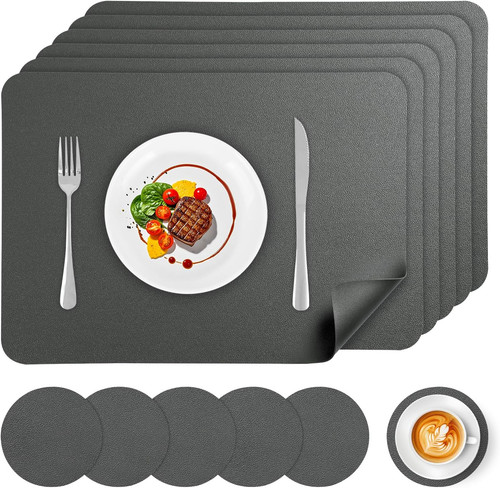 Faux leather placemats and - leather,