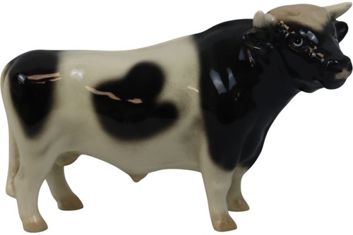 Friesian ceramic bull figurine - friesian,