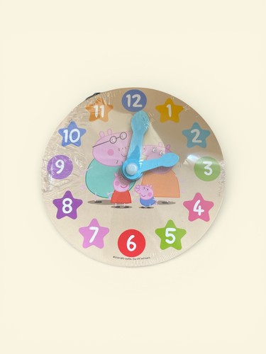 Wooden peppa pig clock - pig,
