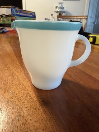 Vtg pyrex milk glass - milk, turquoise