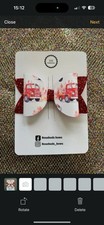 Large fire engine  and Glitter Hair Bow Clip. Bow Clip,, Handmade