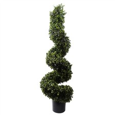 120cm Green UV Resistant Plastic Spiral Boxwood Tree for Outdoor Decor