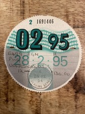 Old February 1995 Tax Disc (Volkswagen)