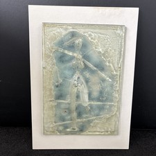 Tony Roberts fused glass wall sculpture. The Runner. Early Piece