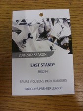 30/10/2011 Ticket: Tottenham