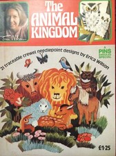 VINTAGE PINS & NEEDLES ANIMAL KINGDOM 21 TRACEABLE CREWEL DESIGNS ERICA WILSON