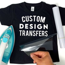 Custom Design Iron on Transfer T-Shirt Personalised Text Name Logo Digital Vinyl