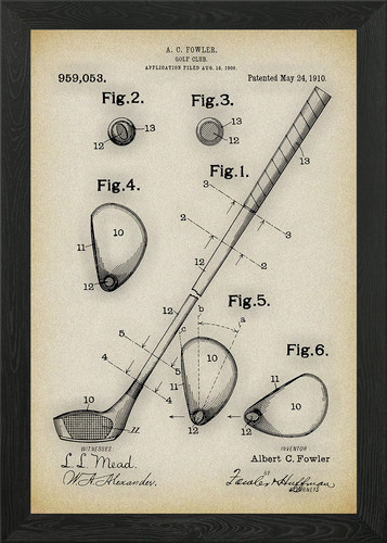 Golf club patent - club, framed