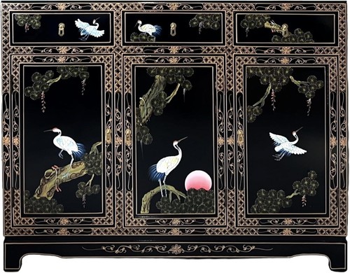 Oriental chinese black lacquer - chinese,
