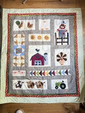 On the Farm Quilt Throw Handmade Nursery Playroom Christmas Birthday 120cm x 103