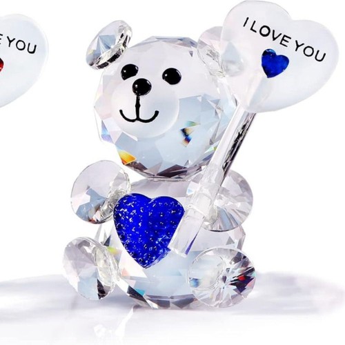 Crystal bear figurine - crystal,