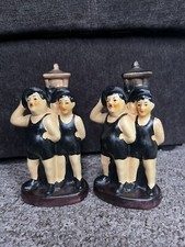 Laurel & Hardy Vintage Statues Figurines x 2