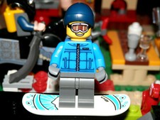 Lego Minifigures - Series 5 -  The Snowboarder - Lego mini figure with base