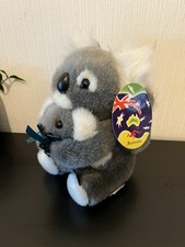 Australia Koala Soft Plush Toy Holding Baby And Baby On Back By Ascool NEW