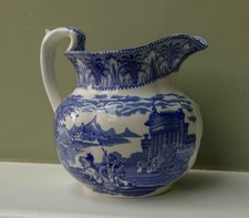Cauldon arcadia / chariot blue and white jug
