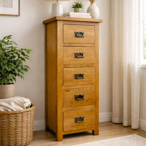 Oak drawer tallboy - 5, –