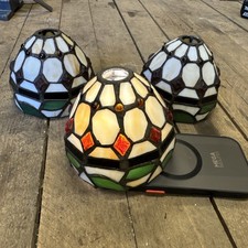Vintage Tiffany Style Stained Glass Lamp Shades 3.5 inches tall 4.5inches wide 