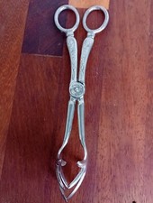 Vintage Ornate Silver Plated Sugar Scissor Claw Tongs Sugar Tongs
