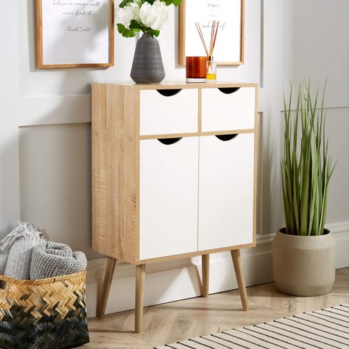 Sideboard oak white - white, storage