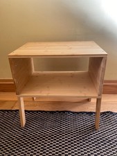 Set of 2 Bamboo Coffee Tea Table Stackable Bedside Table Nightstand with Storage