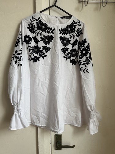 Zara white embroidered - zara,