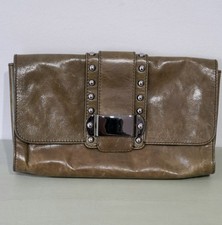 Nicole Farhi Women's Clutch Leather Green Bag