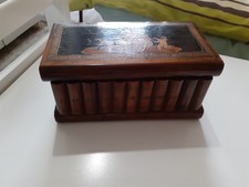 Sorrento Ware Library wooden inlaid Puzzle box with Key