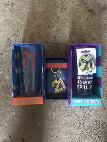 21st birthday glass - birthday, cups