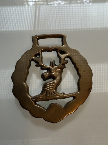 Brass horse medallion antique - brass,