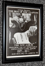 ERIC CLAPTON Framed A4 time pieces ALBUM original 1982 music ART poster