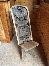 Wooden African Birthing Chair With Hand Carved Tribal Theme Decorative Furniture