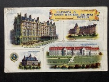 SWR Railway Hotels Glasgow Dumfries Ayr & Turnberry Vintage Postcard E22