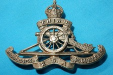 3rd MIDDLESEX VOLUNTEERS RGA ROYAL GARRISON ARTILLERY BRITISH MILITARY CAP BADGE