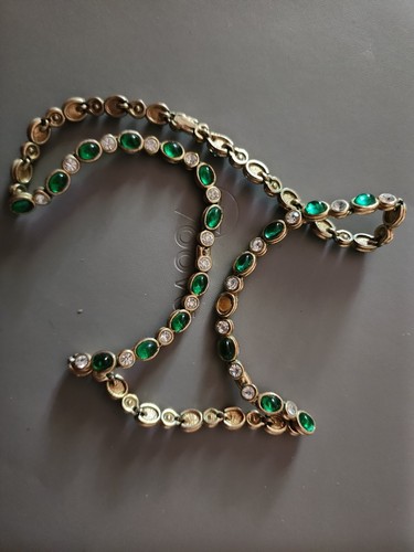Faux emerald and crystal - faux,