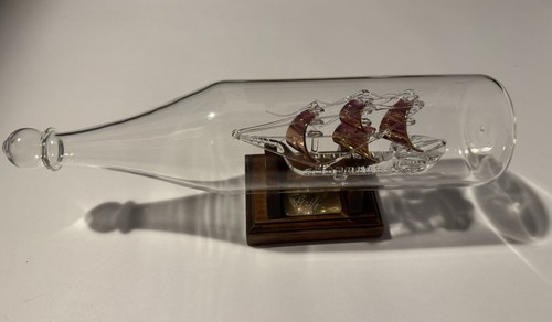 Glass ship bottle - ship,