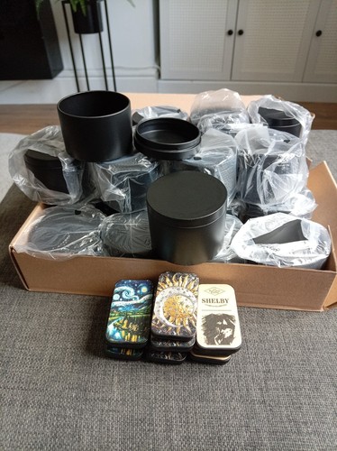 Candle tins and - tins, match