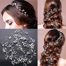 Pearls wedding hair - hair, vine
