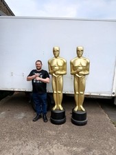 2 x Giant Stage Oscar Statue Hollywood Theme Prop, Awards Ceremony Stage