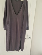 Hebbeding Longline Cotton Knit Button Tunic Dress Cardigan Size 2