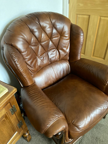 Brown leather upholstered - brown,