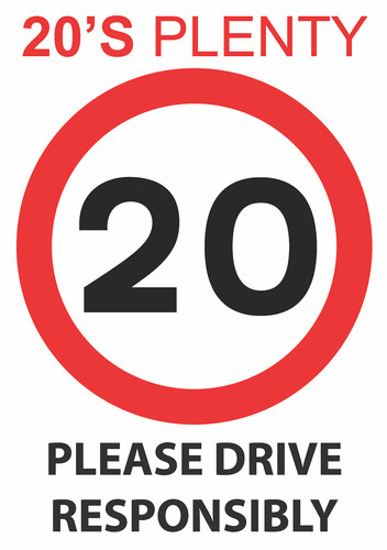 Plenty road safety sign - 20's,