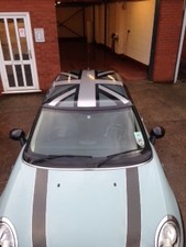 UNION JACK ROOK KIT FOR BMW MINI -GUNMETAL AND SILVER (decals/stickers/graphics)